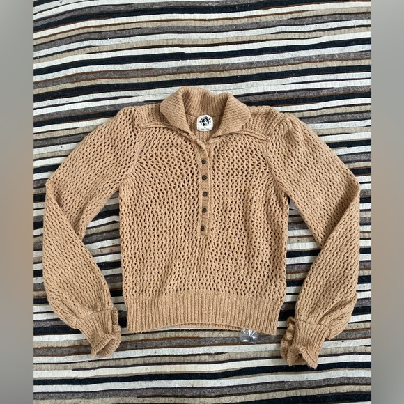 Free People✨Care FP Snowdrift Pullover / Camel Heather - Picture 2 of 6